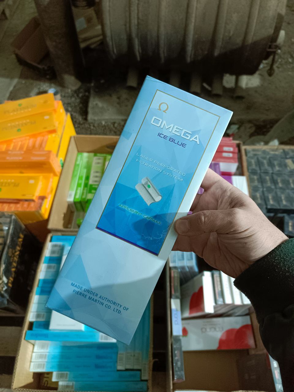 Omega Ice Blue Superslims (яблоко с ментолом, кнопка)