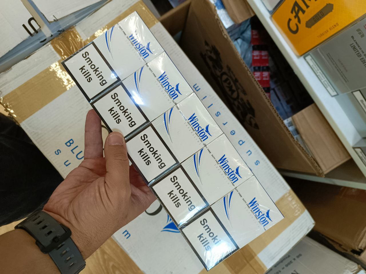 Winston Blue Superslims (Duty Free) Целофан