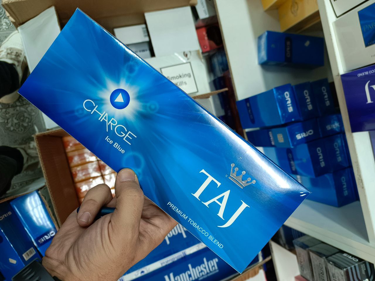 Taj Ice Blue Superslims (ментол, кнопка)